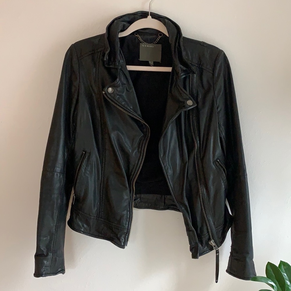 Black Muubaa leather jacket US4 UK8